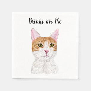 Cat Custom Cocktail Napkin