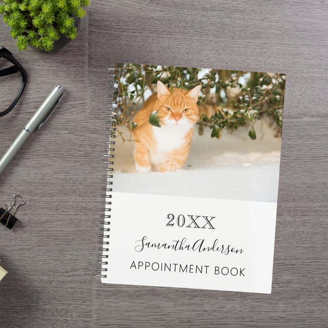 Cat custom photo white black planner (Creator Uploaded)