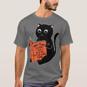 Cat cute and evil book T-Shirt