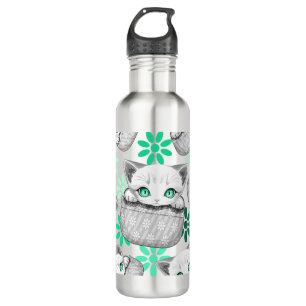 Cat Cute and Playful peaking from a Pocket 710 Ml Water Bottle