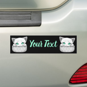 Cat Cute and Playful peaking from a Pocket Bumper Sticker