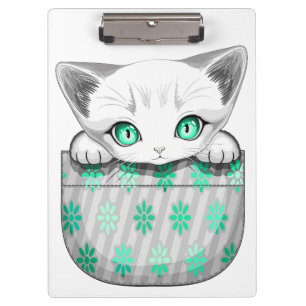 Cat Cute and Playful peaking from a Pocket Clipboard