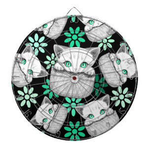 Cat Cute and Playful peaking from a Pocket Dartboard