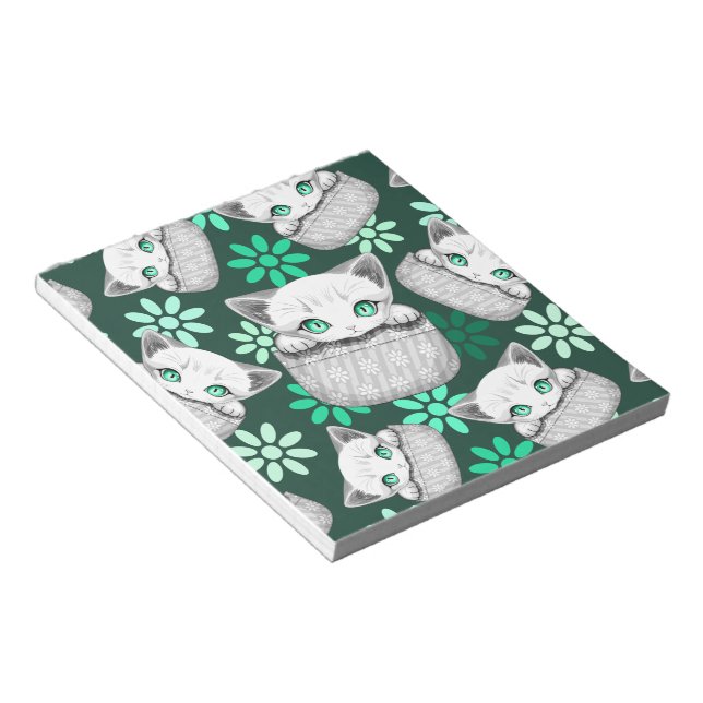 Cat Cute and Playful peaking from a Pocket Notepad (Angled)