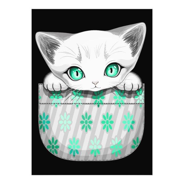 Cat Cute and Playful peaking from a Pocket Photo Print (Front)