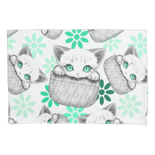 Cat Cute and Playful peaking from a Pocket Pillowcase