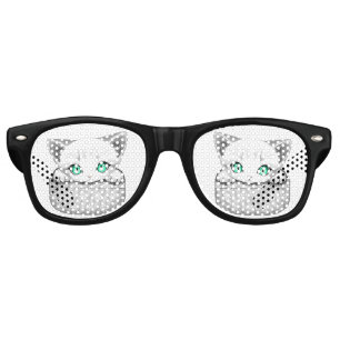 Cat Cute and Playful peaking from a Pocket Retro Sunglasses