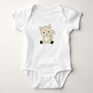 Cat Cute Animals Fur Nose Tabby Beige Cats Baby Bodysuit