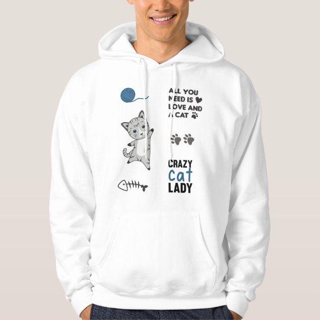 Cat Cute Animals Sticker Set Lover Cats Hoodie (Front)