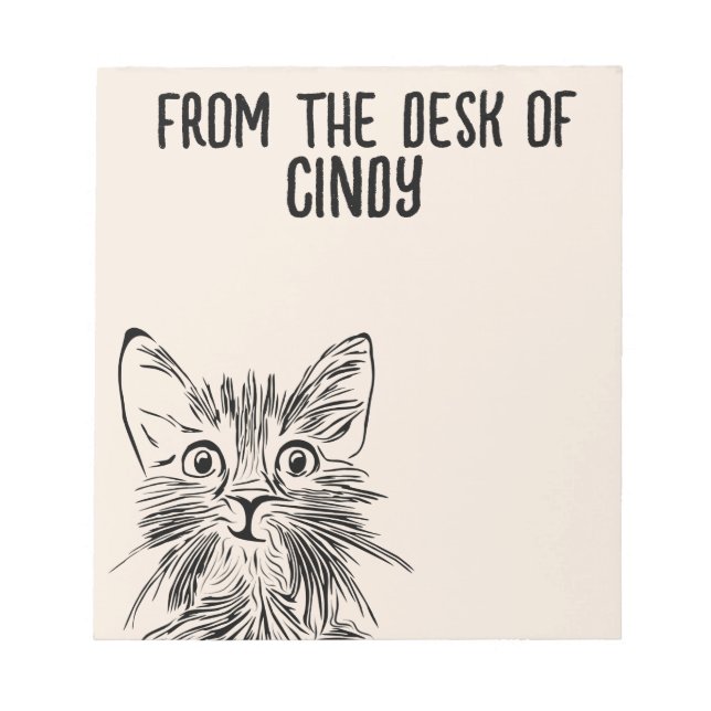 CAT CUTE ART WRITING PAD PERSONALIZED STATIONARY (Front)