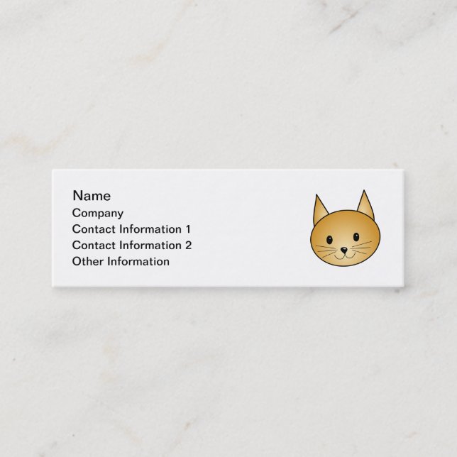 Cat. Cute ginger kitty. Mini Business Card (Front)