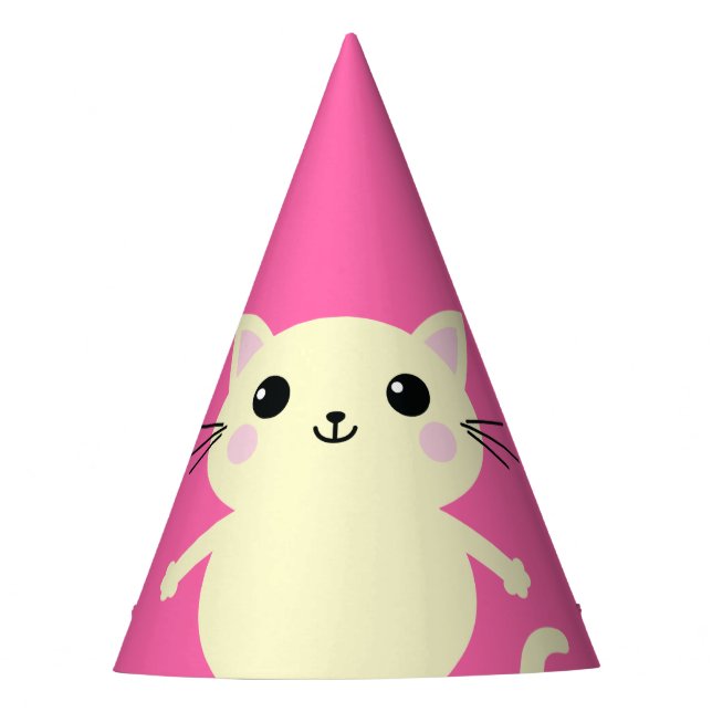 Cat Cute Kitty Colourful 1st Birthday Party Theme Hat (Front)