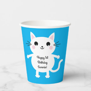Cat Cute Kitty Kid's Birthday Party Paper Cups