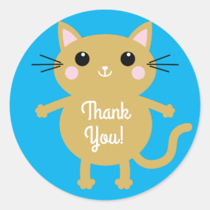 Cat Cute Kitty Kid's Birthday Party Theme Classic Round Sticker