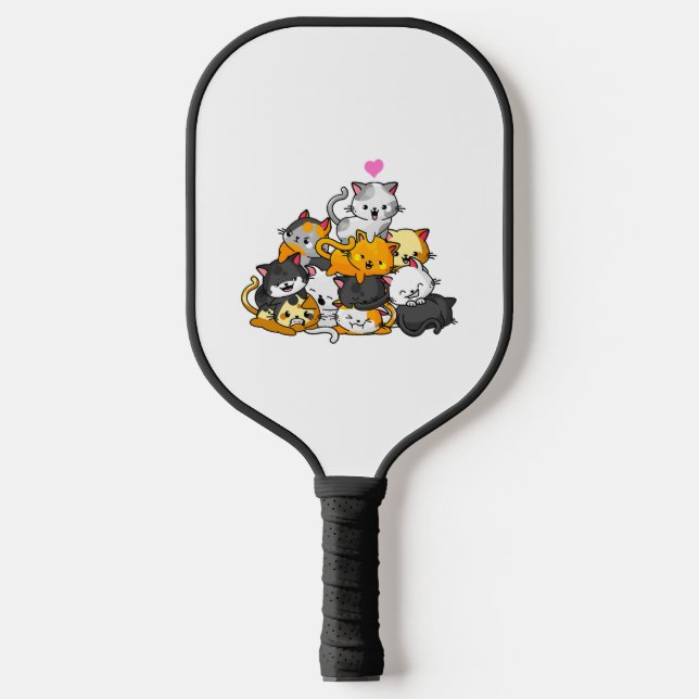 Cat Cute Kitty Pile Cats Anime Kawaii Neko Gift Pickleball Paddle (Front)