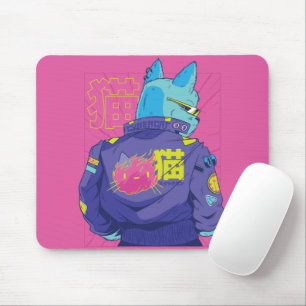 Cat Cyberpunk Stylish Design Mouse Pad