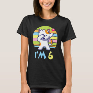 Cat Dabbing With Heart Happy O Me You 6 Years Old  T-Shirt