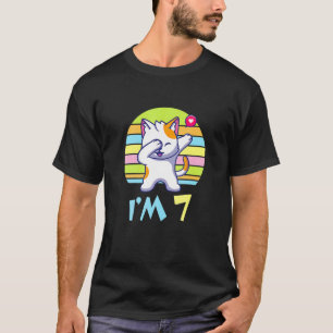 Cat Dabbing With Heart Happy O Me You 7 Years Old T-Shirt
