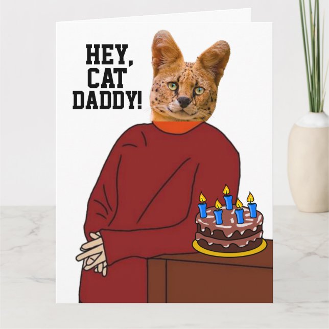 CAT DAD BIRTHDAY CARD FOR BROTHER DAD HIM GUY (Front)