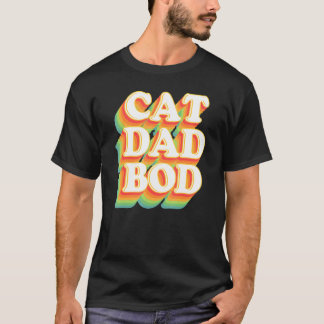 Cat Dad Bod Retro Father's Day Cat Cat Dad T-Shirt