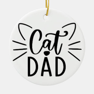 Cat Dad Ceramic Tree Decoration