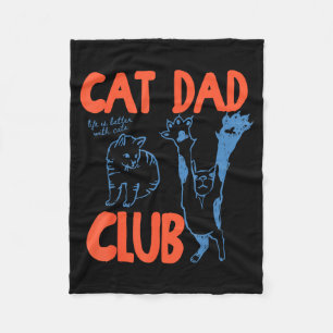 Cat Dad Club Funny Cat Lover Pet Parent Father's D Fleece Blanket
