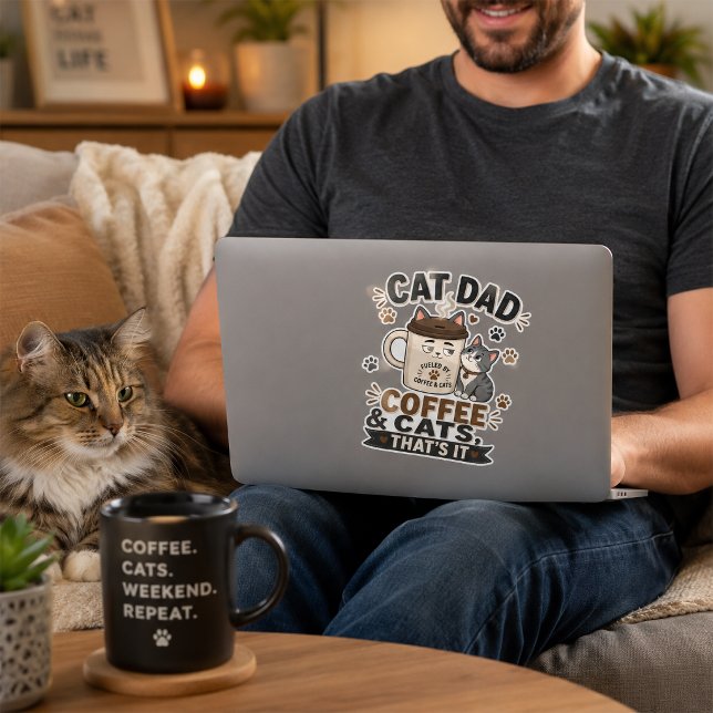 Cat Dad Coffee And Cats That’s It Funny Laptop (Creator Uploaded)
