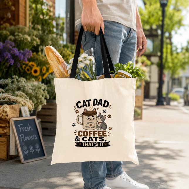 Cat Dad Coffee And Cats That’s It Funny Tote Bag (Creator Uploaded)