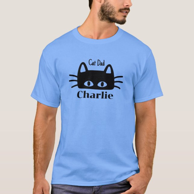 Cat Dad custom cat name T-Shirt (Front)