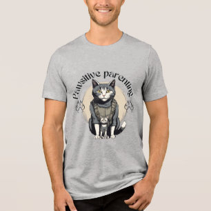 Cat Dad Deployed for Pawsitivity Meow-mission Tri-Blend Shirt