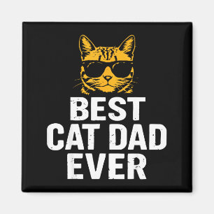 Cat Dad Ever Vintage Funny Cat Daddy Fathers Day  Magnet