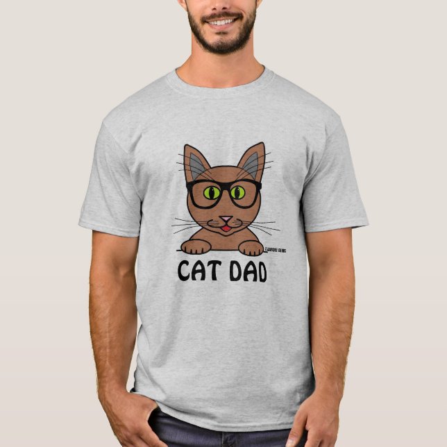 CAT DAD Eyeglasses Cat T-Shirt (Front)