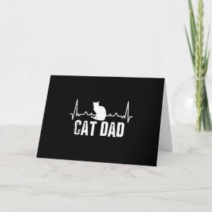 Cat Dad For Fathers Day   Heartbeat Cat Dad Lovers Holiday Card