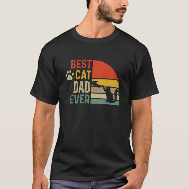 Cat dad, Funny cat Father Design Long Sleeve T-Shirt (Front)