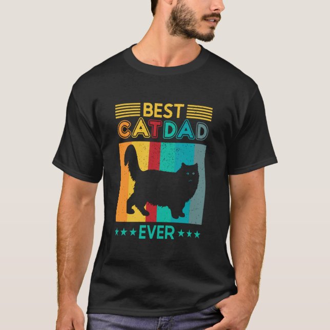 Cat dad, Funny cat Father Design T-Shirt (Front)