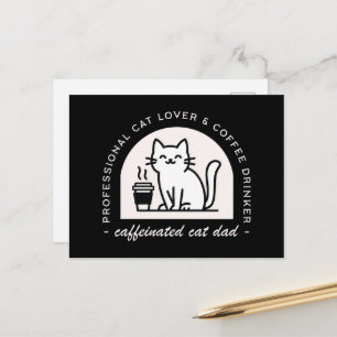 Cat dad funny coffee lover postcard