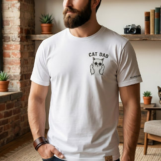 "CAT DAD" Funny Middle Finger Cat with Sunglasses T-Shirt