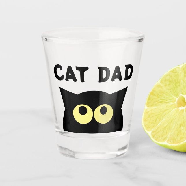 Cat Dad funny shot glass gift for cat lover (Front)