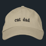 Cat Dad Gift for Father's Day Cat Father Cat Daddy Embroidered Hat<br><div class="desc">personalised embroidered baseball hat,  custom baseball cap ball cap,  new cat dad gift daddy,  present for gift for dad,  gift from daughter wife mum,  cat father Christmas anniversary gift,  father's day gift birthday valentine's,  cat dad hat custom present,  embroidery cat dad hat cap,  cat lover gift cat father</div>