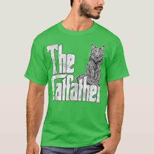 Cat Dad he Catfather Maine Coon Cat Father Kitty D T-Shirt