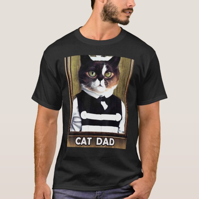 Cat Dad Kitty Kitten   In Cat Style T-Shirt (Front)