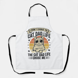 Cat Dad Life Vintage Engraving T-Shirt Design_1 Apron