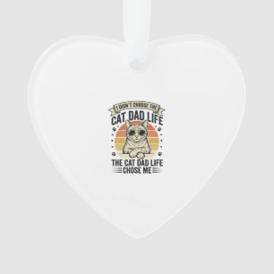 Cat Dad Life Vintage Engraving T-Shirt Design_1 Ornament