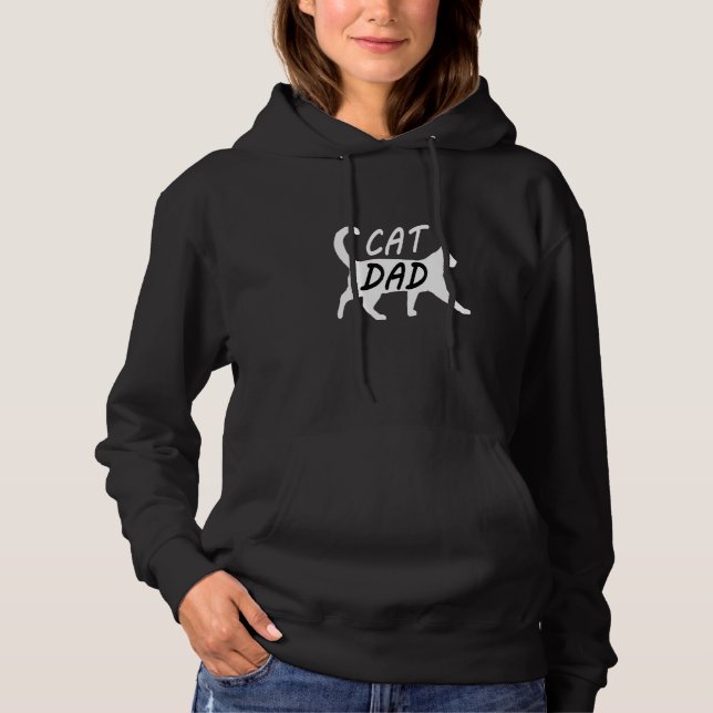 Cat Dad  Men Kitty Daddy Papa Hoodie (Front)