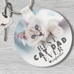 Cat Dad Personalised Pet Photo Key Ring<br><div class="desc">Best Cat Dad Ever Personalised Photo Keychain. This custom "Best Cat Dad Ever" keychain is a heartfelt keepsake for any cat lover, designed to celebrate the unique bond between him and his furry friend. Featuring bold, modern typography on a soft white ombre background, the sleek grey text and heart accents...</div>