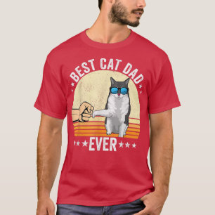 Cat Dad Retro Sunset Cat Owner Lover For Men T-Shirt
