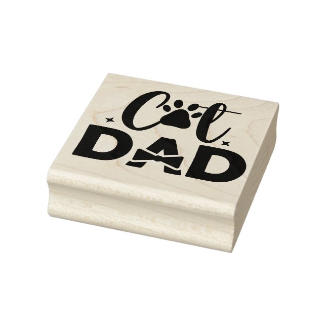 Cat Dad Rubber Stamp (Stamp)