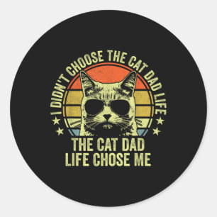 Cat Dad Shirts For Men Funny Cat Dad Fathers Day C Classic Round Sticker