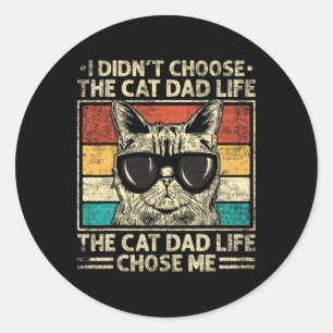 Cat Dad Shirts For Men Funny Cat Dad Father's Day  Classic Round Sticker