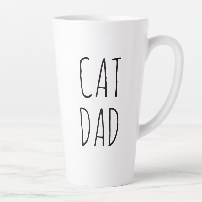 "Cat Dad" Simple Modern Farmhouse Latte Mug (Right)